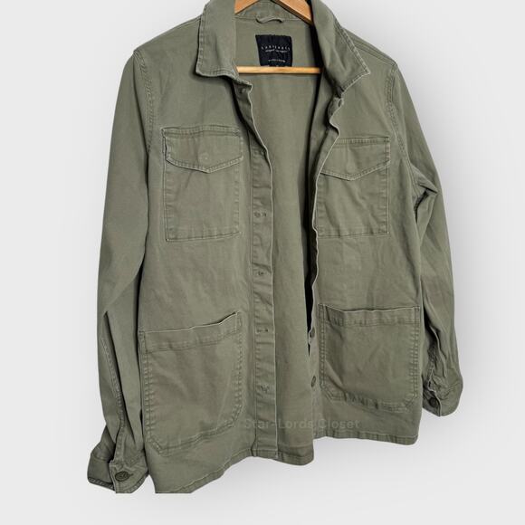 Sanctuary Green Oversized Utility Shacket XL Cotton Button Up Relaxed Streetwear - Picture 4 of 6